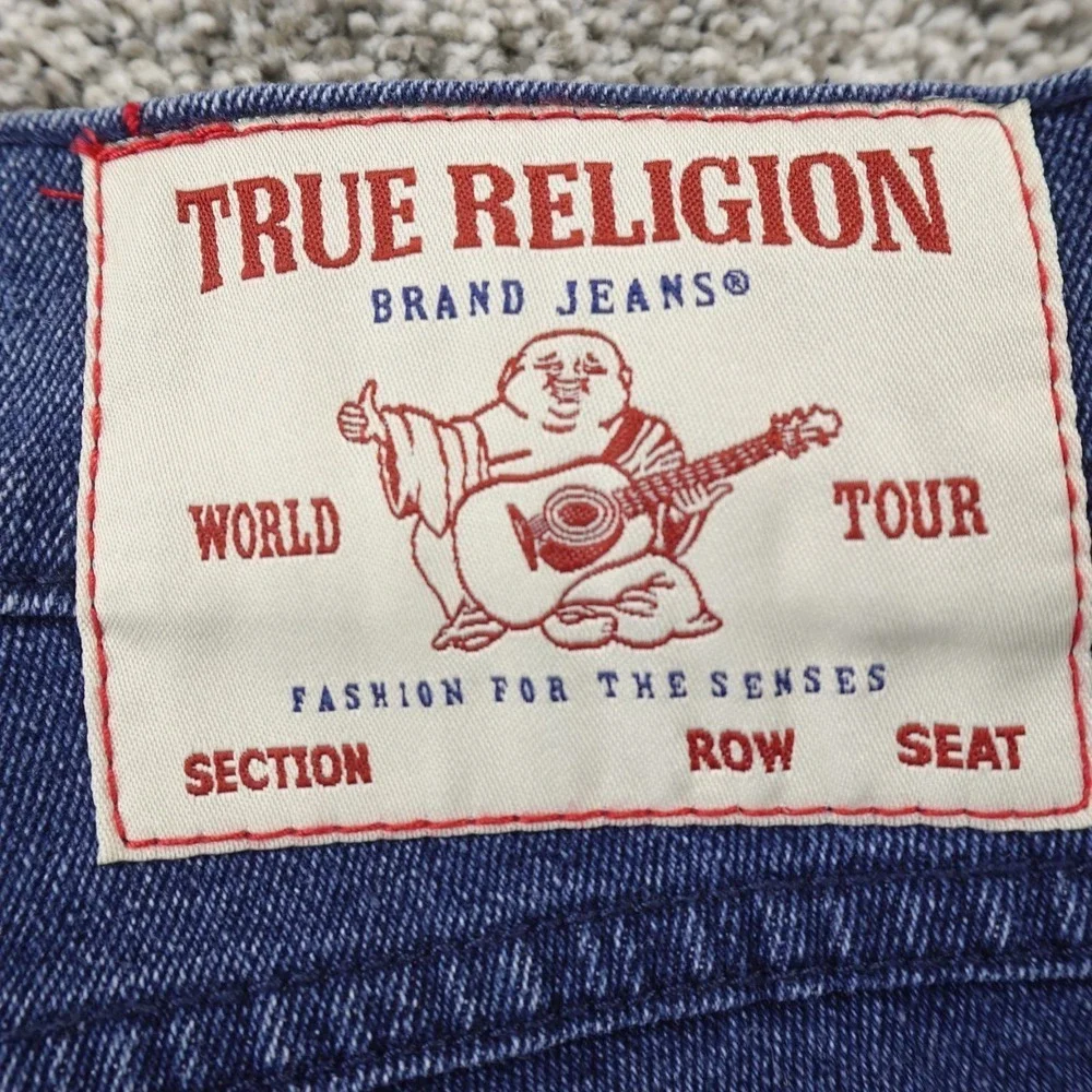 NEW True Religion Jeans Mens 32X34 Dark Blue Denim Ricky Relaxed Straight Pants